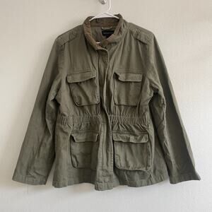 Signature Studio Chore Barn Jacket Womens XL Olive‎ Green Elbow Patch